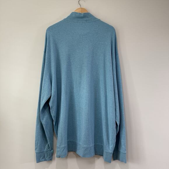 Polo Ralph Lauren Men's Teal Cotton Viscose Quarter Zip Pullover Size 2XLT Tall - Picture 8 of 8